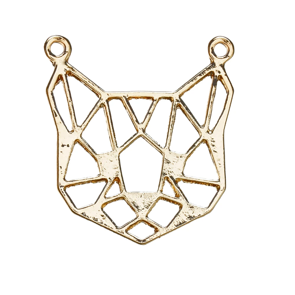

Doreen Box Zinc Based Alloy Origami Pendant Cat Animal Gold color Siver color 26mm(1") x 24mm(1"), 5 PCs