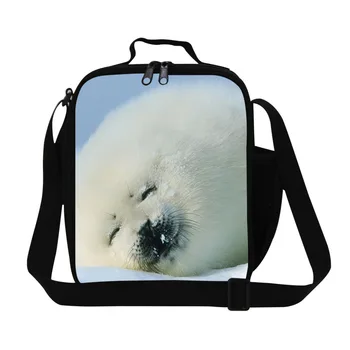 

Animal Seal Cute Insulated Lunch Bags With small water bottle picket Children Picnic Bag Kids Thermal Lunch Box Meal Package