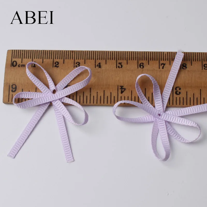 50pcs Light Purple Grosgrain Bow Ties For Jewelry DIY Wedding Party Box Paper Bags Gift Packing Ribbon Bows Sewing Accessories