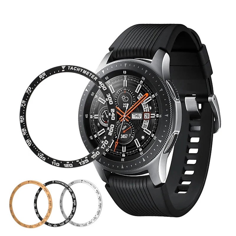 

CHOIFOO 2019 Colorfuls Smart Watch Cover for Samsung Galaxy Watch 42/46mm Bezel Ring Adhesive Cover Anti Scratch Metal