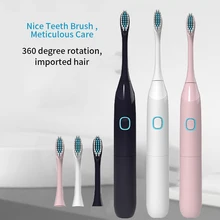 Звуковая электрическая зубная щетка для отбеливания зубов, зубная щетка для взрослых, вращающаяся зубная щетка 360 градусов, водонепроницаемая