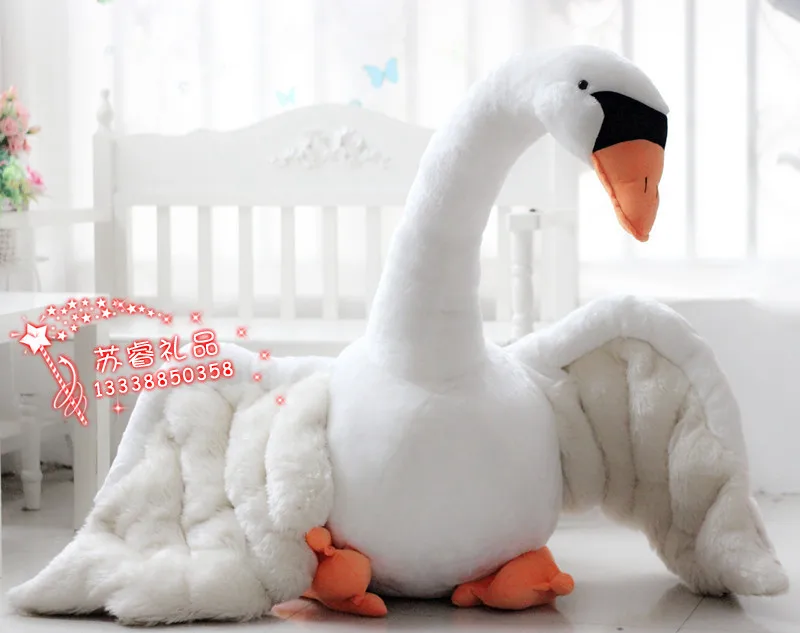 huge plush swan toy big simulation white swan doll gift about 110cm y0001