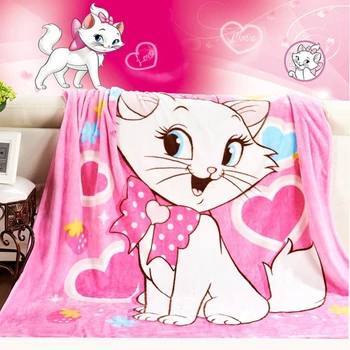 

Disney Marie Cat Coral Fleece Fuzzy Blankets on Bed Sofa Air Condition Sleeping Cover Bedding Throws Bedsheet Kids Girls Gifts