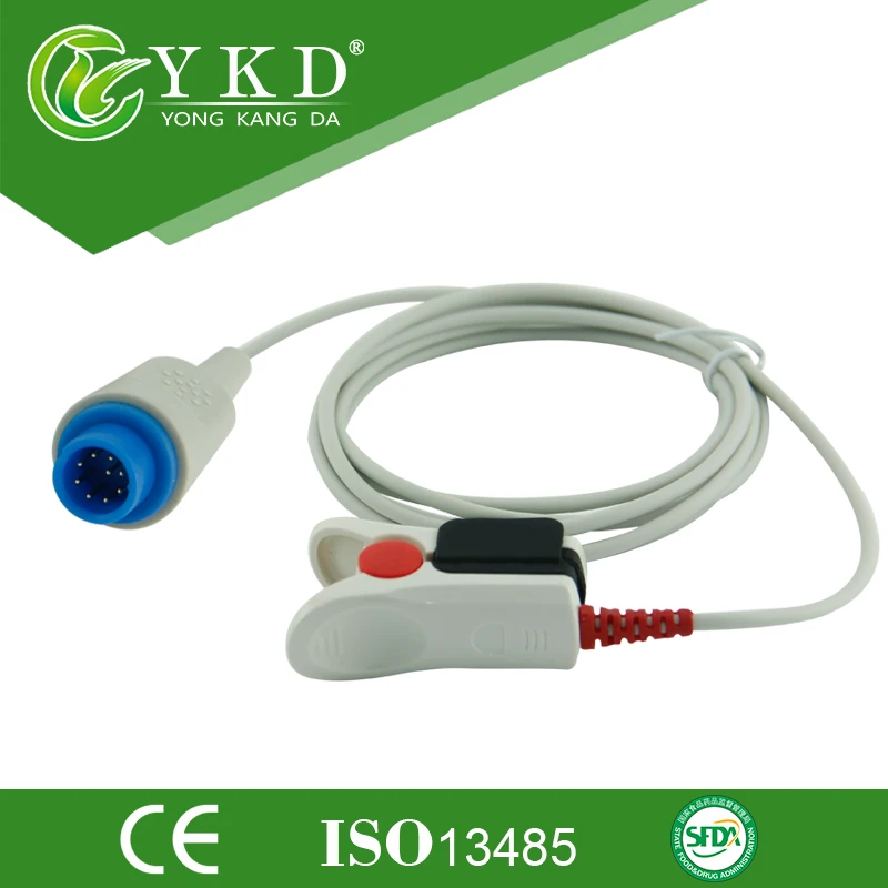

Medical cable BLT 9pin adult finger clip po2 probe, Direct Reusable spo2 sensor