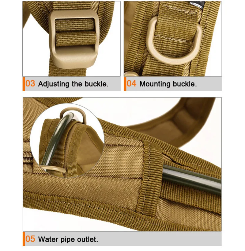 Мужской женский рюкзак 2.5L гидратации Модный водонепроницаемый нейлоновый Мужской Дорожный рюкзак для верховой езды повседневные камуфляжные походные сумки