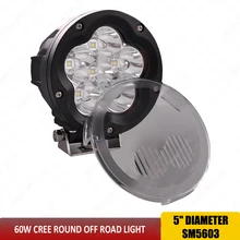 CONDUZIU a Luz do Trabalho 5 de polegada de Luz de Combinação 60 W offroad 4×4 Levou Holofotes inundação de Condução Luz de Trabalho para SUV Truck Boat 12 V 24 V ATV SUV x1