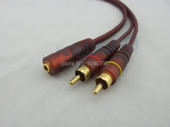 

3.5 the mother to Double lotus Audio extension cord Audio cable 0.75M 2.4ft