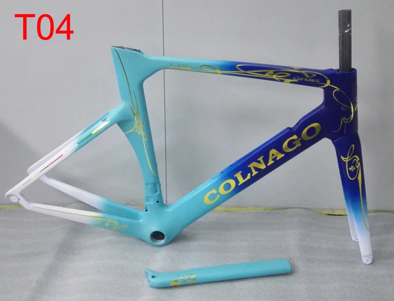 9 цветов Colnago концепция карбоновая дорожная рама полностью углеродное волокно 3 к глянцевая/матовая отделка карбоновая велосипедная Рама подходит 700c велосипедная Рама