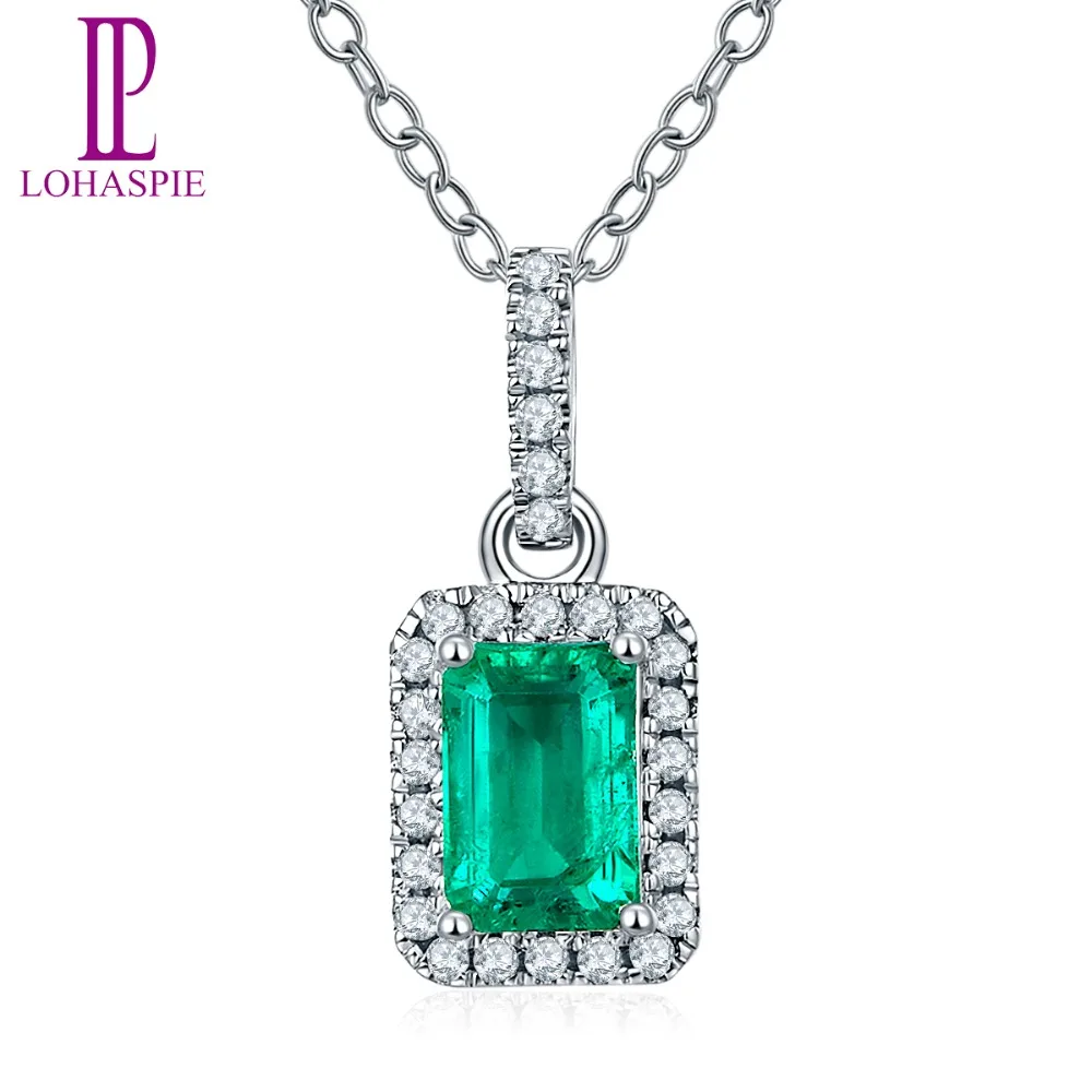 Lohaspie 0.67ct Natural Emerald & Single Cut SI1 Diamonds Solid 18K