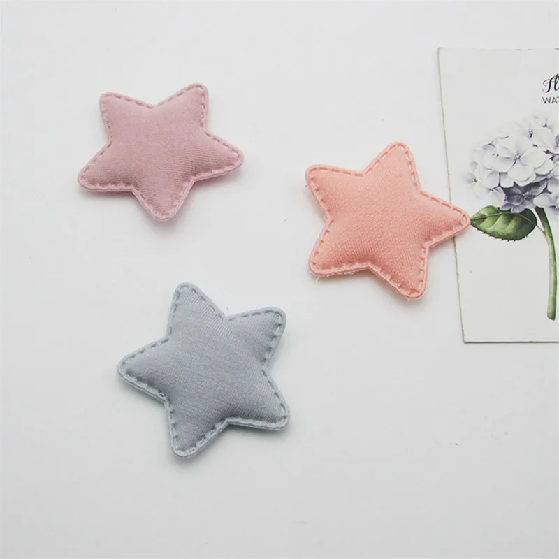 30pcs/lot 4.8cm Star Padded Appliques for Children Headwear Hair clip Accessories and Garment Accessories