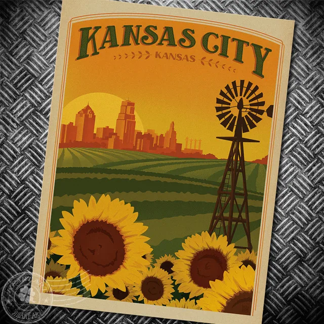 Kansas City Missouri Movie Poster Picture Retro Print Design Drawings