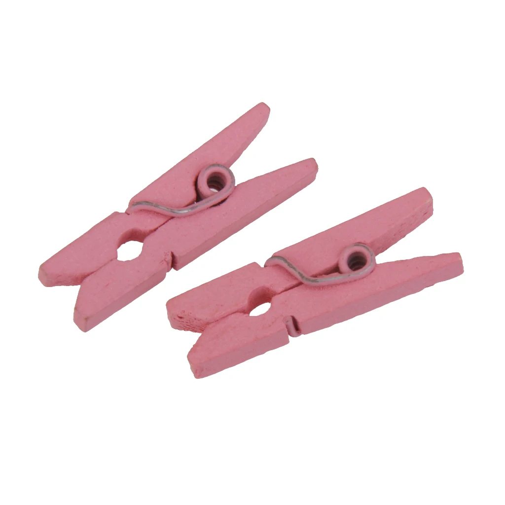 50 Mini Wooden Craft Pegs Clothespin Paper Photo Clothes Clips for Scrapbooking