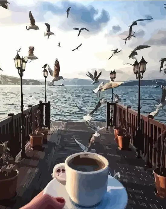 

6957 Seagull Coffee - DIY Paint By Numbers