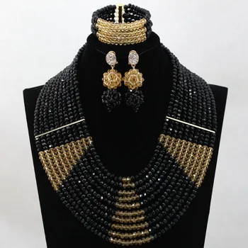 

10 Layers Mixed Colour Women Beads Weaving Nigerian African Bridal Wedding Jewelry Set Beaded Party Costume Jewelry Set hx107