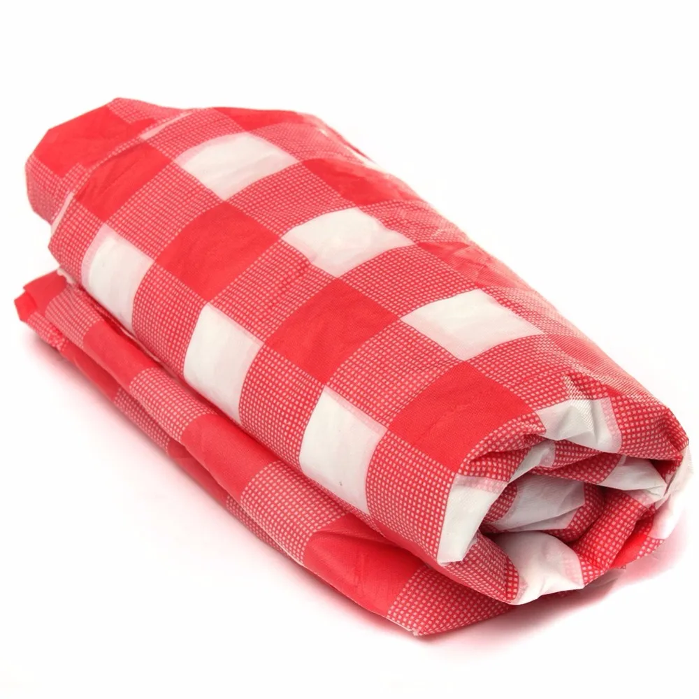 Casual Red Plaid Disposable Plastic Table Covers Outdoor Picnic