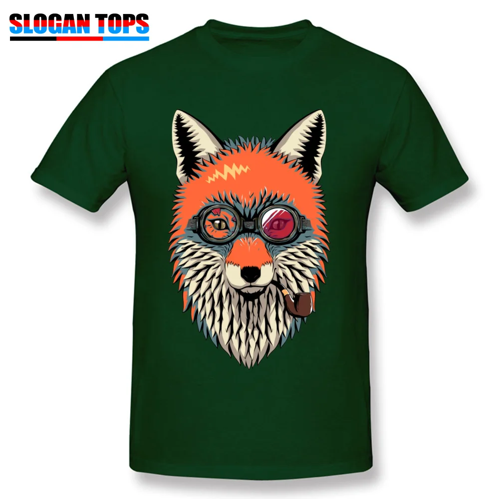 Graphic Mens Tops T Shirt Fox traveler Design Top T-shirts 100% Cotton Short Sleeve Funny Tee-Shirt O Neck Drop Shipping Fox traveler dark