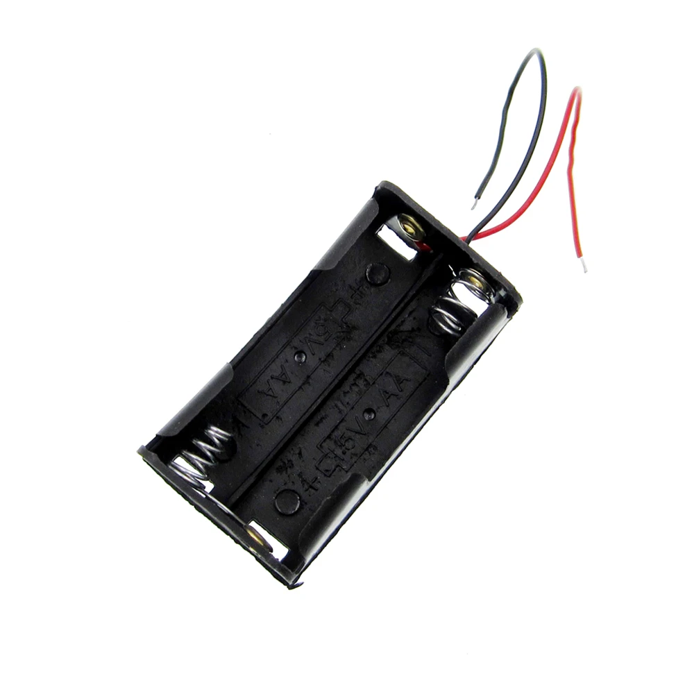 Black 2 AA Battery Holder Box Case With Switch New 2 AA 2A Battery