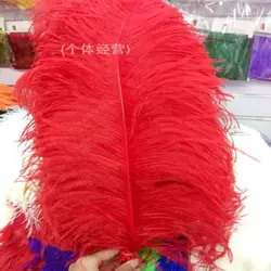 Большой полюс страусиное перо красный Страус оперение 50 шт. 40-45 см/16-18 дюйм(ов) высокого качества страуса