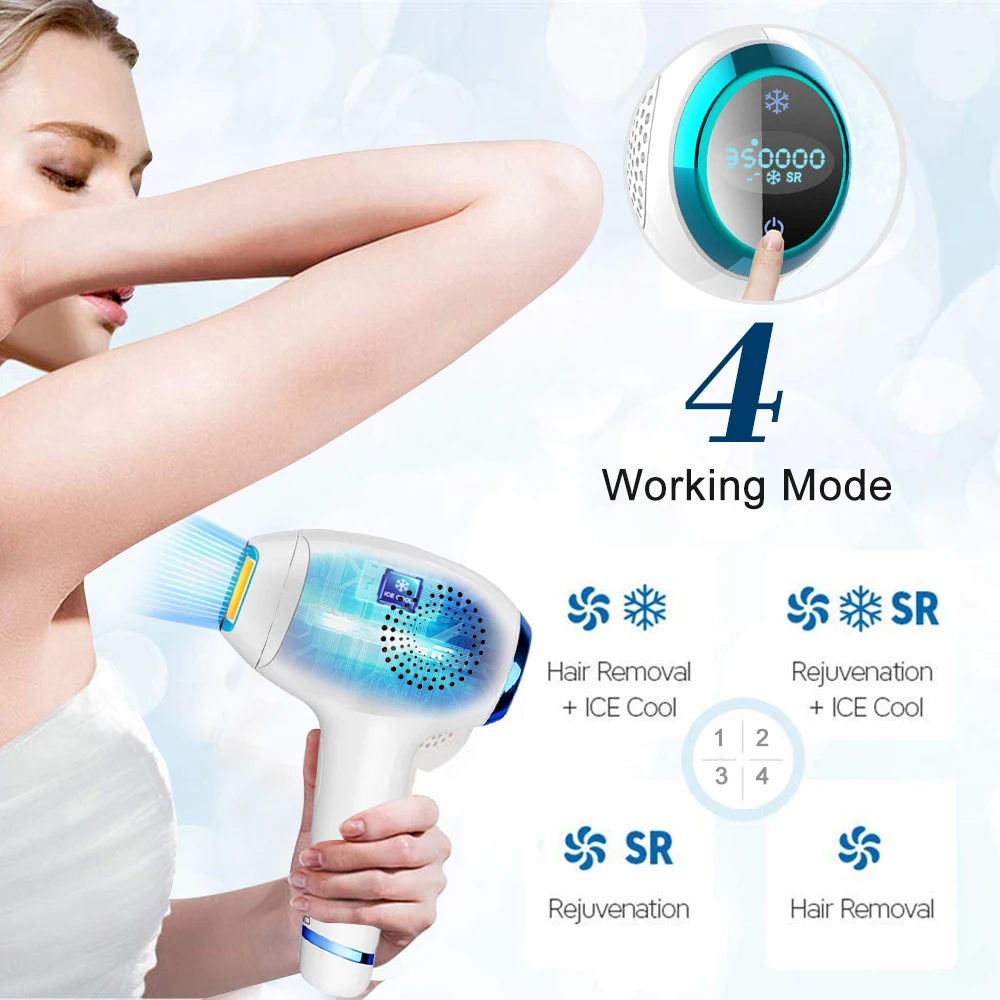 

Cold Feeling IPL Permanent Hair Removal System 350,000 Flashes Intense Pulsating Light Epilator on Body Bikini & Underarms