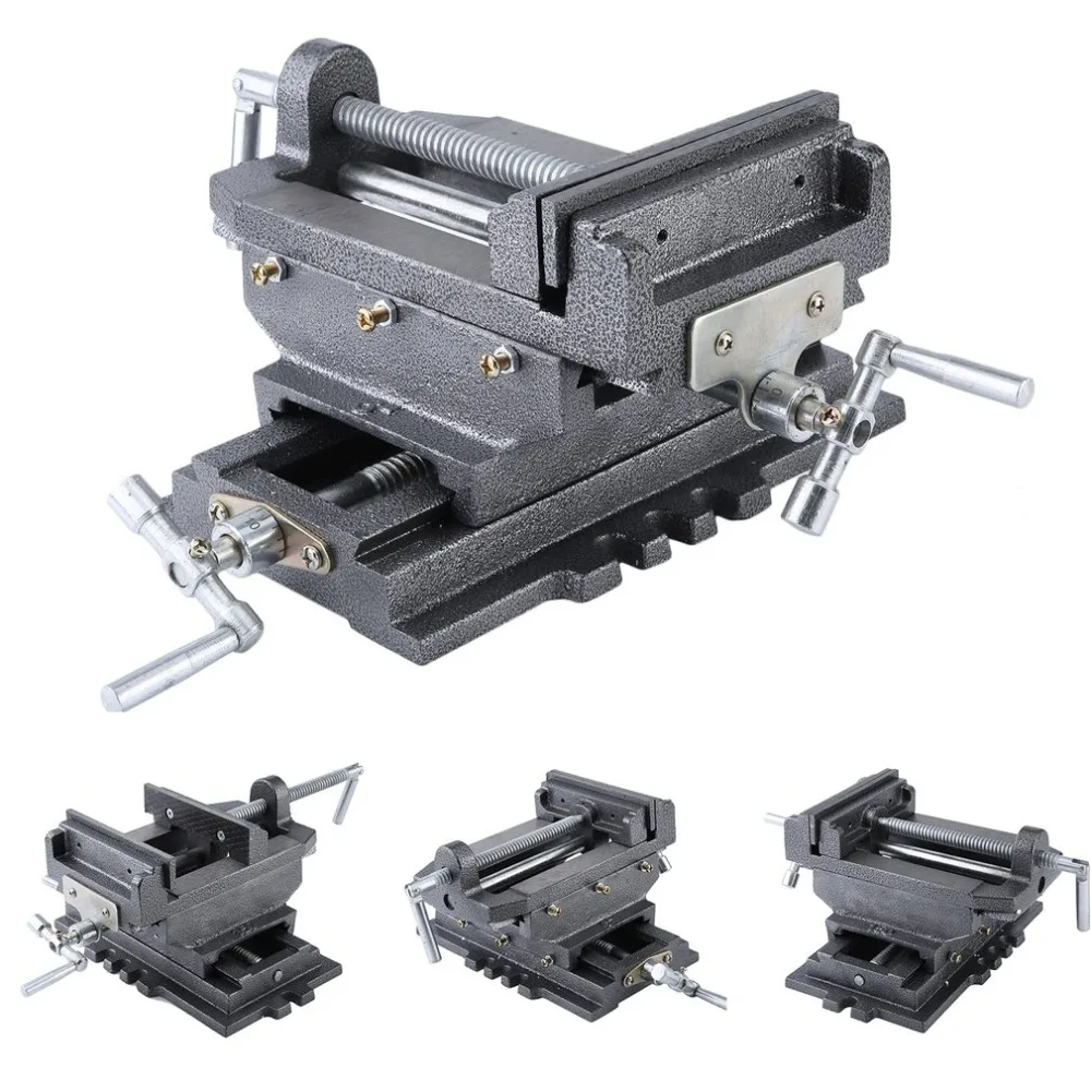 

(Ship From DE)Compact Bench Clamp 2-Axles Cross Working Table Vice For Drilling Milling Machine Professional 6 Inch Bench Vise