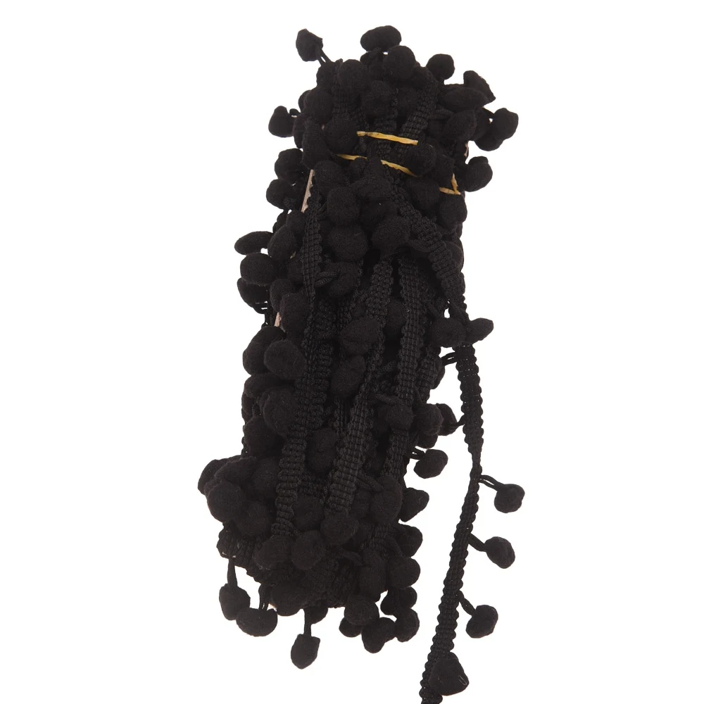 10 ярдов/рулон небольшой помпон 1,5 см* 10 ярд кружева неэластичный ободок повязка для волос аксессуары для одежды аксессуары для волос аксессуары для одежды - Цвет: Black
