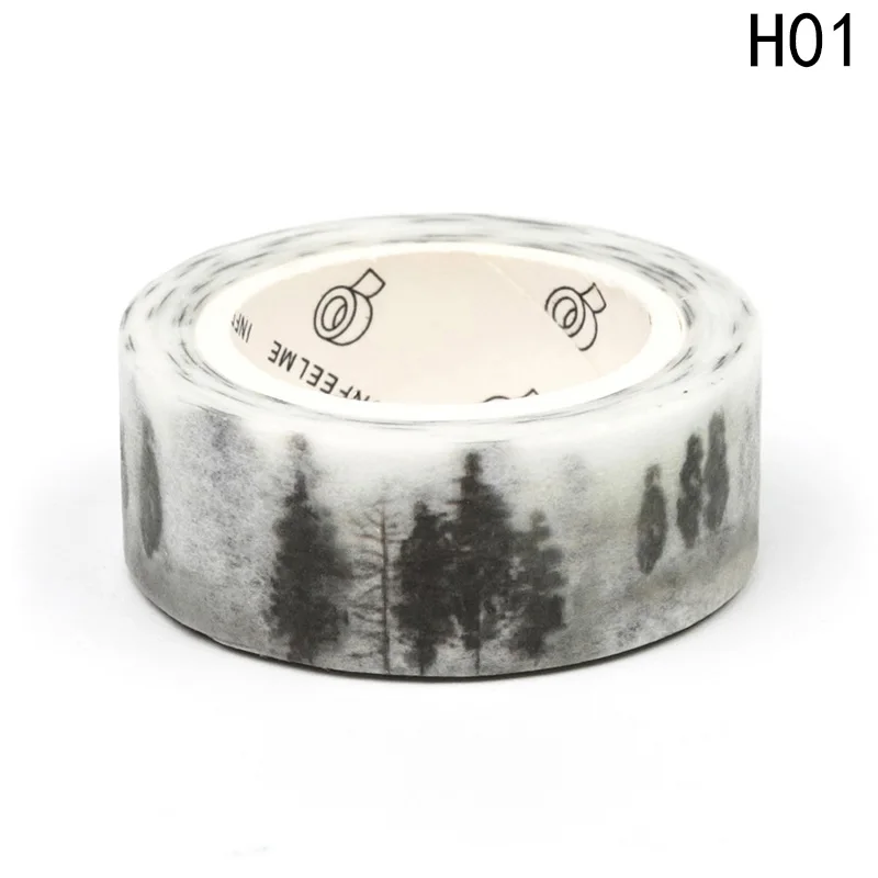 

Chinese Ink painting White Black Washi Tape Scrapbooking Decorative Adhesive Tapes Paper Stationery Stickers Masking Tape