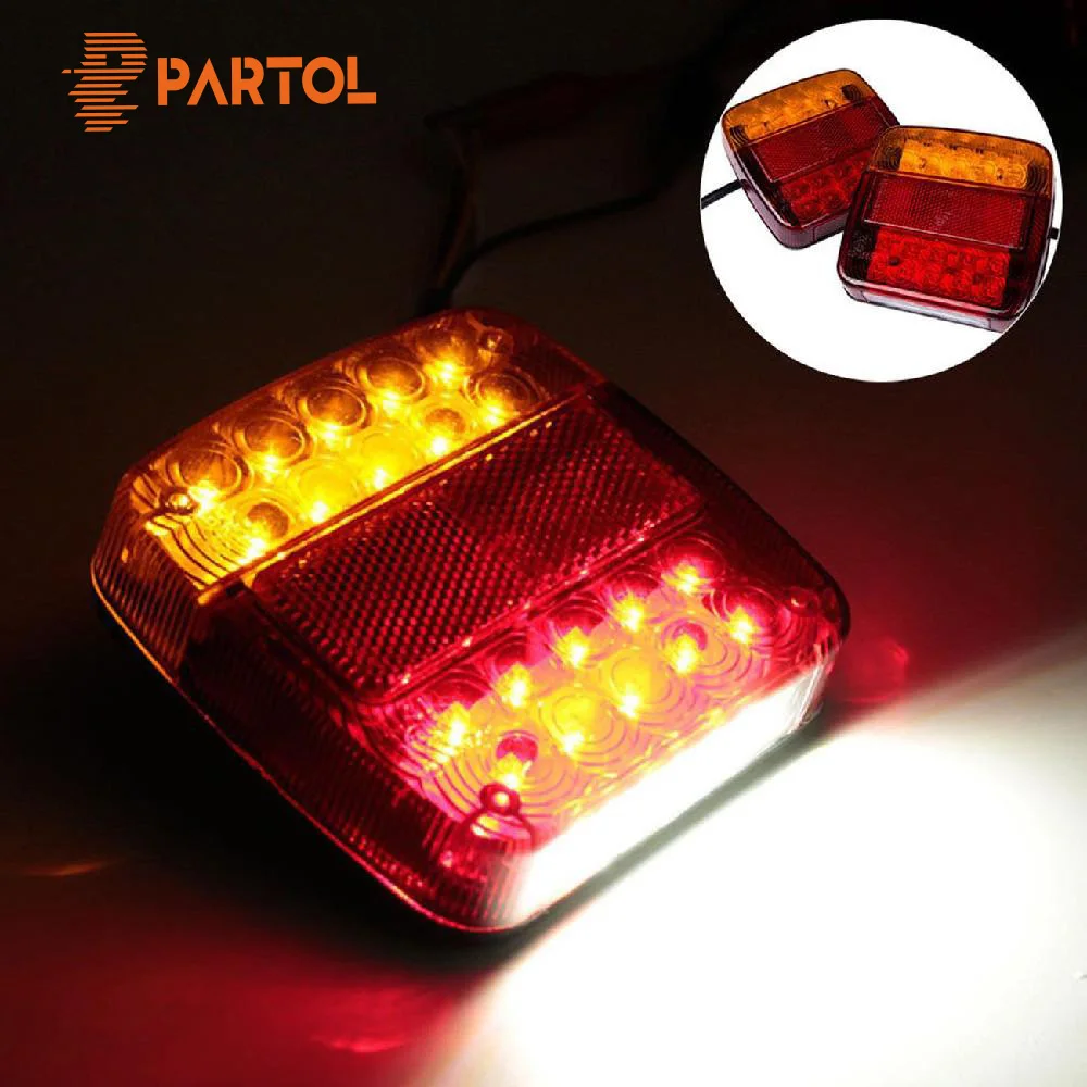 

Partol Car LED Rear Tail Light Running Turn Signal Warning Lights Rear Lamps Waterproof Tailight Parts For Trailer Trucks 12V