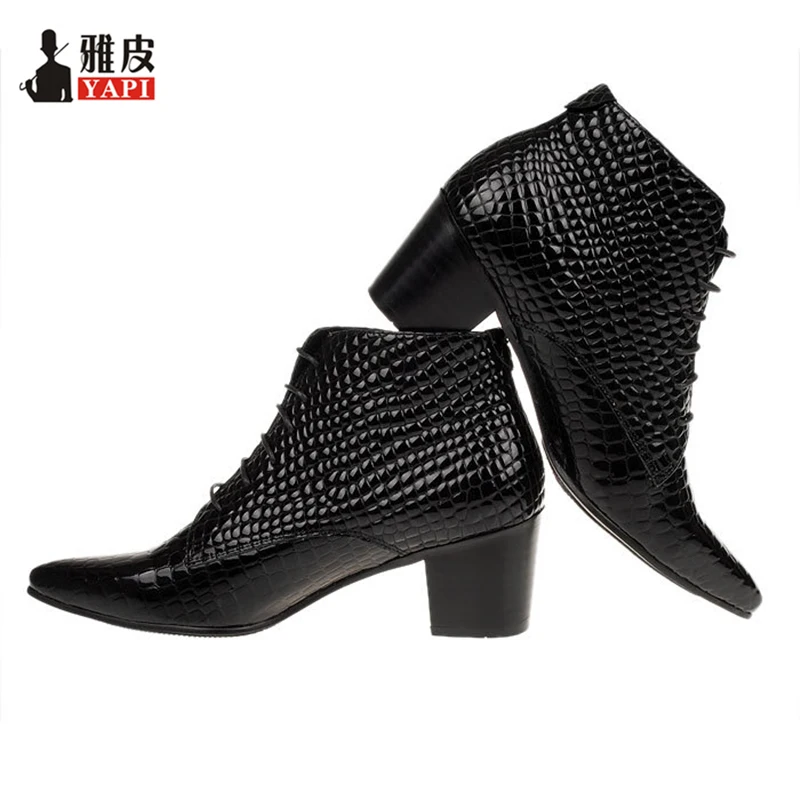 mens high heel ankle boots