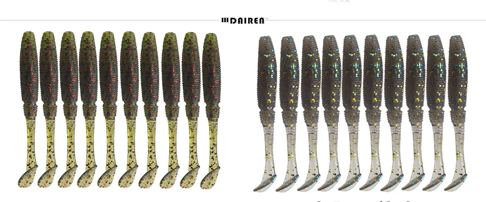 20 шт./лот мягкие приманки 0,8 г 55 мм червяк приманка для рыбалки мягкий воблер приманка для бас приманки Grub Swimbait T хвост воблеры весло
