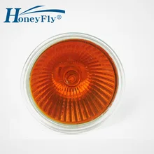 Honeyfly5pcs laranja chama lâmpada 35w/50w 12v/220v gu5.3 jcdr pode ser escurecido lâmpada de halogéneo bulbo ponto de luz fornalha de quartzo lareira lamba