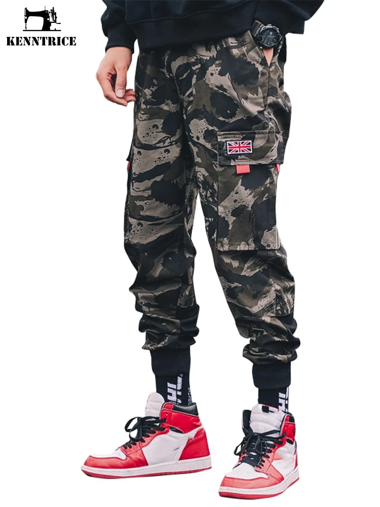 KENNTRICE pantalones camuflados para hombres de bolsillo de pantalones pantalones de hip hop Fitness ropa masculina|Pantalones - AliExpress