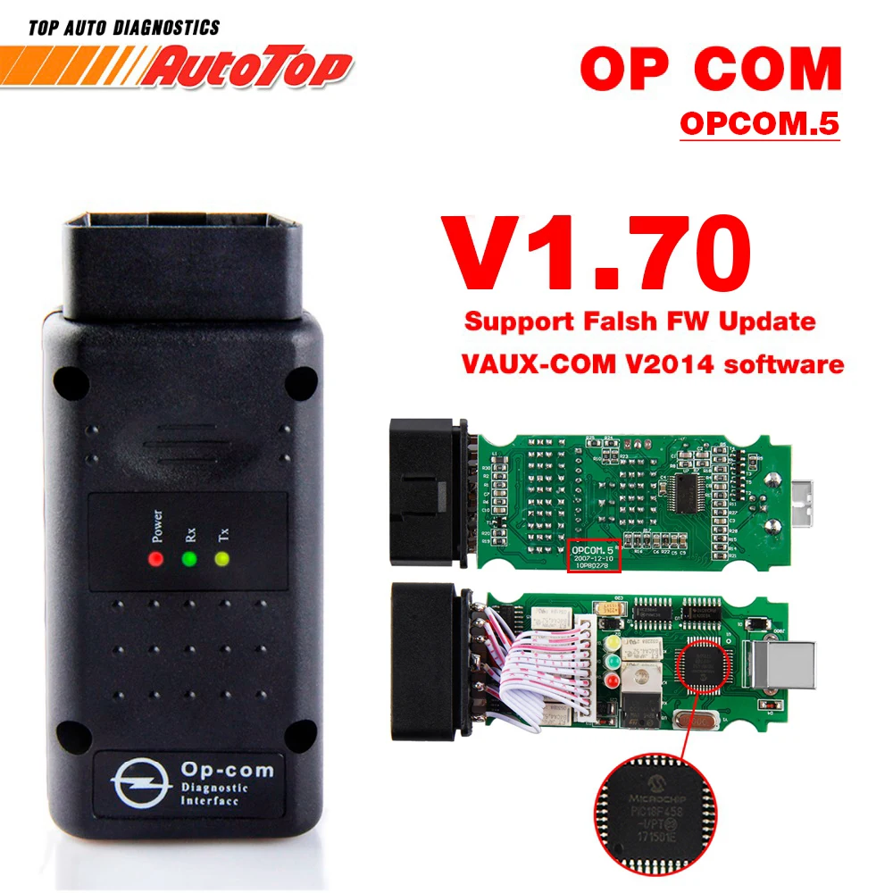 2018 OP COM for Opel V1.70 OBD2 OP-COM Car Diagnostic Scanner Real PIC18f458 OPCOM for Opel Car Diagnostic Tool Flash Firmware op com car vehicle diagnostic tool black