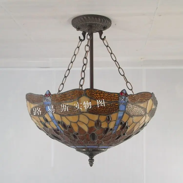 Европейский Fordjoy Стрекоза Tiffanylamp люстра Бальные антистеклянные лампы для спальни