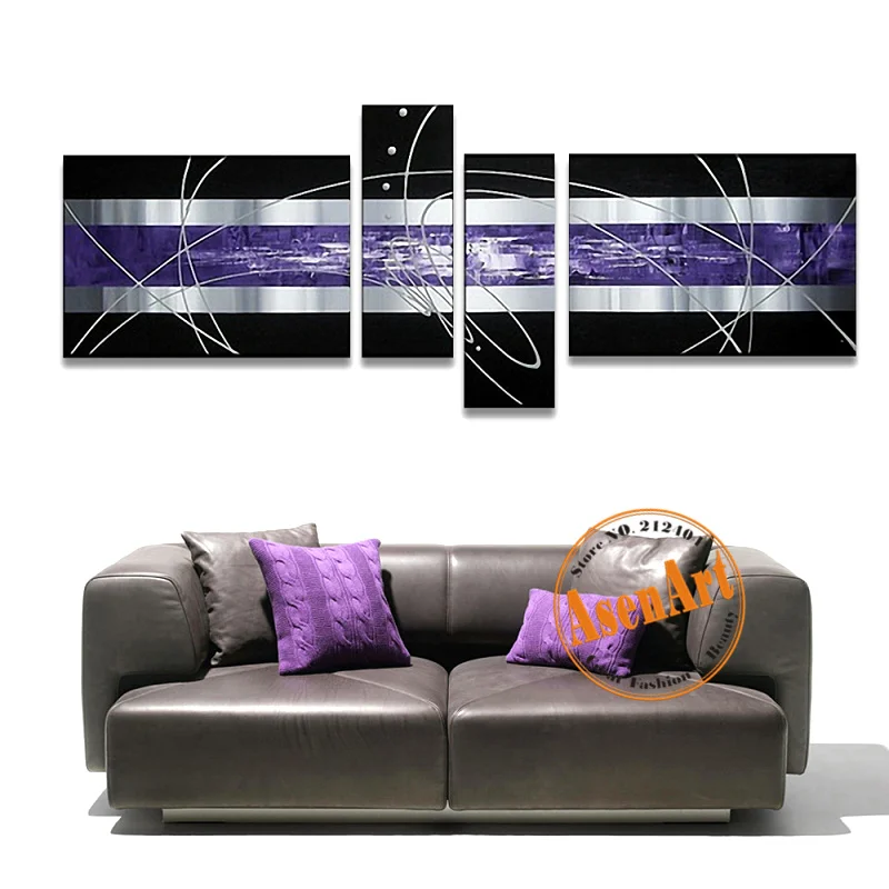 

100% Handpainted Modern Abstract Oil painting 4 Piece Canvas Art Painting Unframed Home Decorative Painting Sets for Living Room