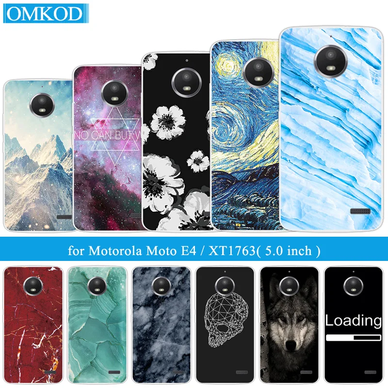 

Fashion Marble Phone Cases 5.0" For Moto E 4 XT1766 XT1763 Back Cover Soft Tpu Fundas Clear Silicone DIY For Motorola Moto E4