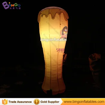 

Free Delivery LED lighting inflatable beer cup customized 3M tall blow up full printing beer cup replica for display toys