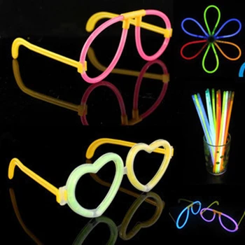 

100pcs Party Fluorescence Light Glow Sticks Bracelets Necklace Neon Wedding Party Glowing Stick Bright Colorful Luminous Prop B4