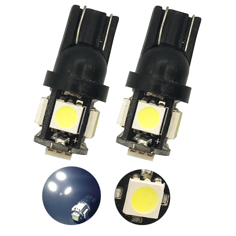 T10 светодио дный 400 шт. T10 5050 5 SMD 5 светодио дный 194 168 W5W светодио дный лампочки автомобиля лампы, распродажа светодио дный огни 12 В белый черный