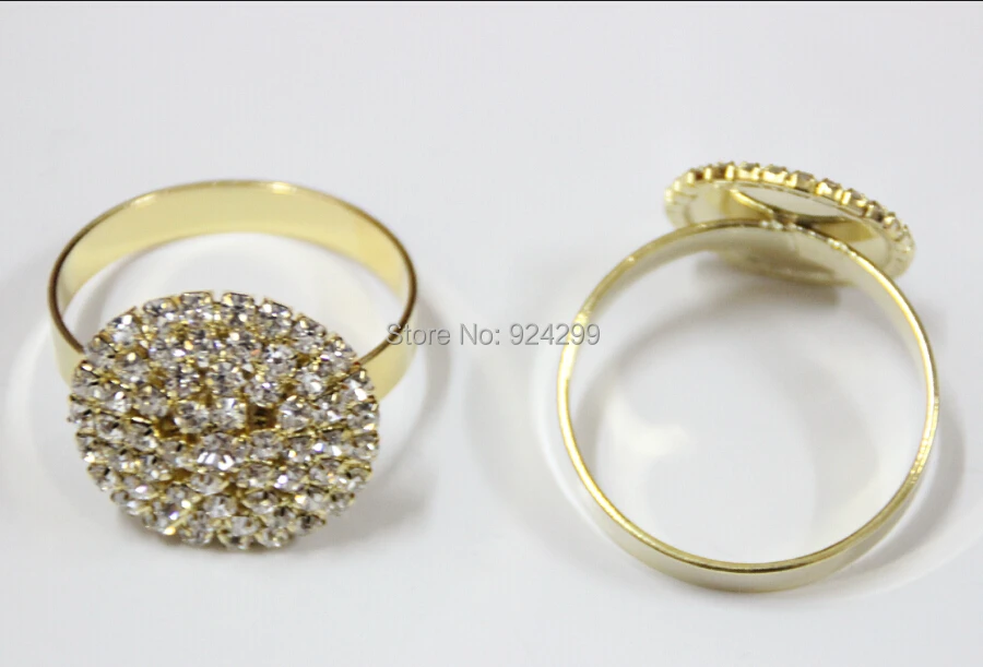 Free Shipping Wholesale 20pcs lot Rhinestone Napkin Ring Serviette Holder Wedding Decoration Party Favor LSNR003
