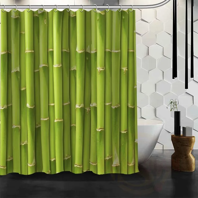 Best Nice Custom Large Bamboo Shower Curtain Bath Curtain Waterproof