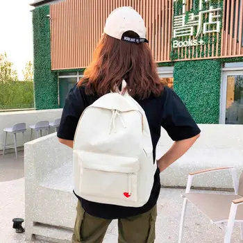

Backpack schoolbags 2019 Hot Fashion Women Men Solid Color Canvas Capacity Student Backpack Travel Couple Bag laptop bag mochila