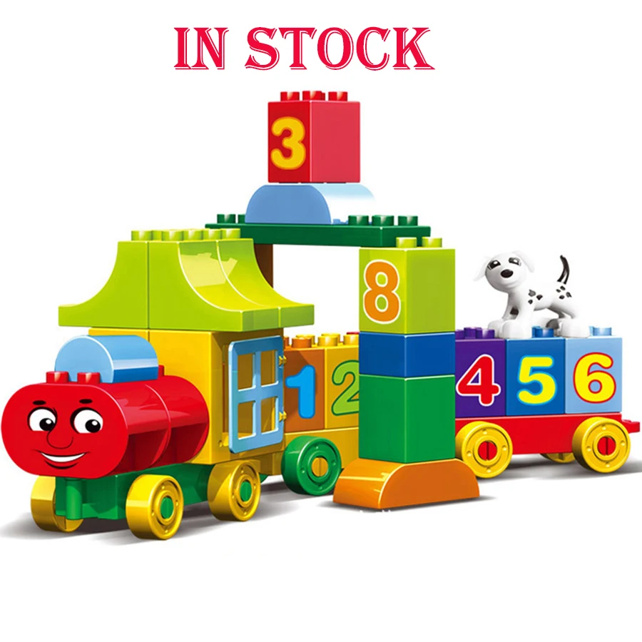 

50pcs Duploe Numbers Train Building Blocks Large Particles Bricks Educational Baby City Toys Compatible Legoings Duploe for Kids