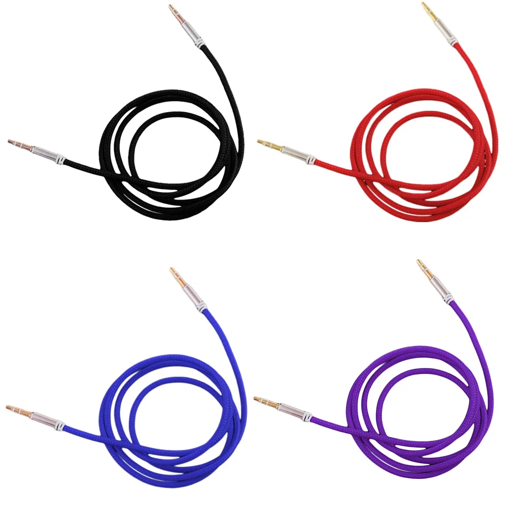 Нейлоновая оплетка AUX кабель 3,5 мм разъем папа-папа автомобильный Aux вспомогательный разъем стерео аудио кабель для iPhone для iPod