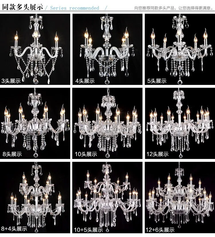 Lustres de Cristal Led sem Abajur Lustre Moderno 8 10 12 15 18 Braços Opcionais 4 - 6 2 Lustre moderno lustres de cristal 4 6