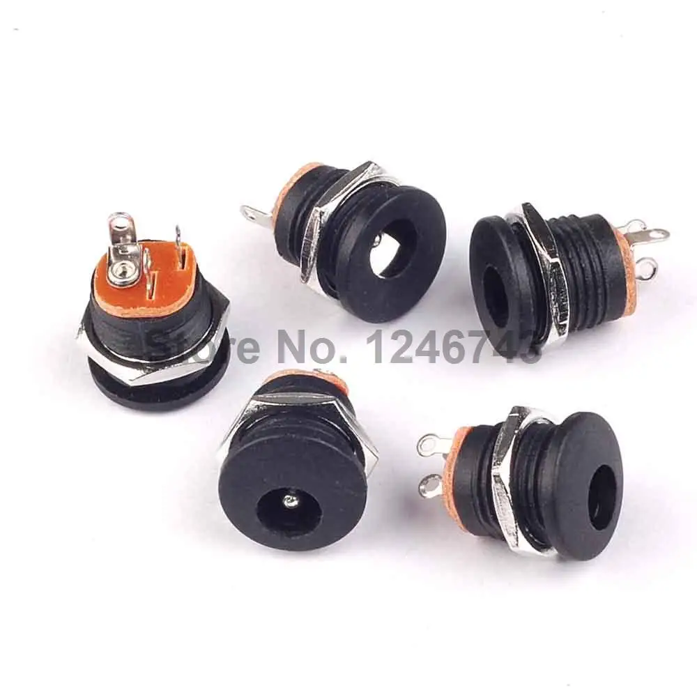 

20PCS 5.5MM X 2.1MM 5.5*2.1 Round DC Socket Panel Mounting Power Adapter DC Power Jack Socket Connector Plug Receptacle Plastic