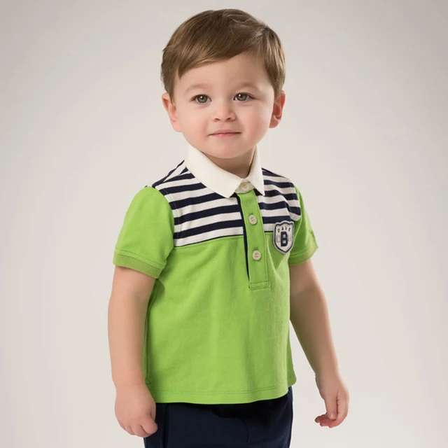 Brand 2017 Summer child boy clothing Green Striped kid baby boy casual