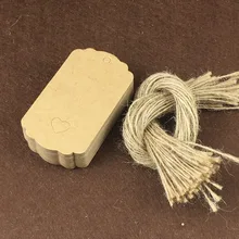 200 шт. бирки с пеньковые нитки ручной работы подарочные бирки/ценники Ретро Упаковка Этикетки Свадебная вечеринка сувенирные карты для рукоделия