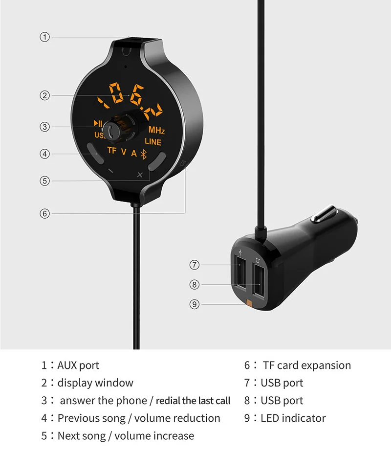 Автомобильный комплект jajabor с Bluetooth Handsfree fm-передатчиком A2DP аудио музыкальный ресивер MP3 плеер AUX аудио разъем двойной USB Автомобильное зарядное устройство