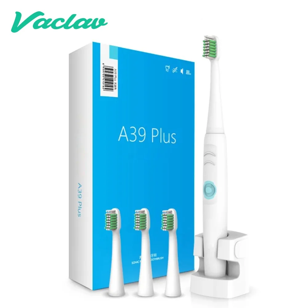 

Vaclav Electric Toothbrush Wireless Rechargeable Electric Toothbrush Ultrasonic Sonic Tooth Brush 4 Brush Head Waterpfoof Teeth