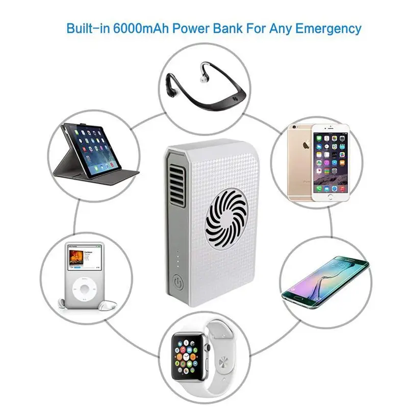

Small Personal Fan with 6000mAh Power bank Mini Handheld USB Desk Fan with Portable Charger Best using in Travel School office